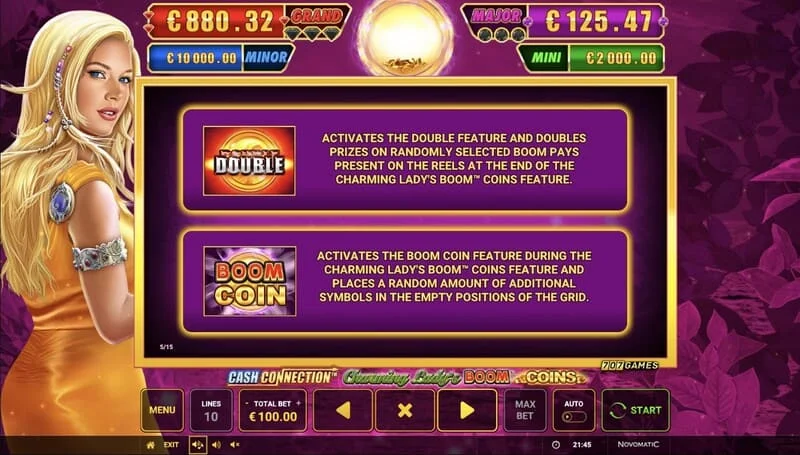 Cash Connection - Charming Lady's Boom Coins - klebrig Boom Coin med multiplikator